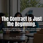 Black woman courier company CEO reviewing delivery performance and account-growth opportunities with a client and team member beside a white cargo van.