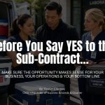 Black woman medical courier business owner reviewing a subcontracting route and pricing documents with a business partner beside a white cargo van and insulated medical cooler.