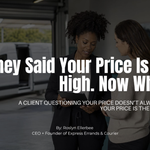 Diverse courier business owner and prospective client reviewing delivery pricing beside a white cargo van.