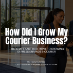 Roslyn Ellerbee discussing logistics conferences and networking strategies for courier business owners